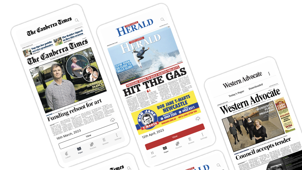 Australian Community Media, The Canberra Times, Newcastle Herald, Western Advocate mobile apps