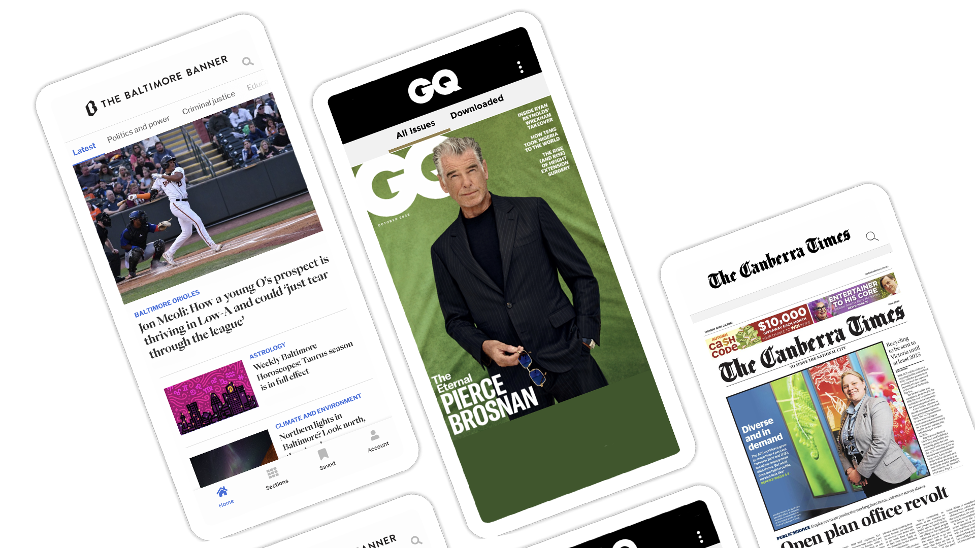 The Baltimore Banner, GQ and The Canberra Times apps