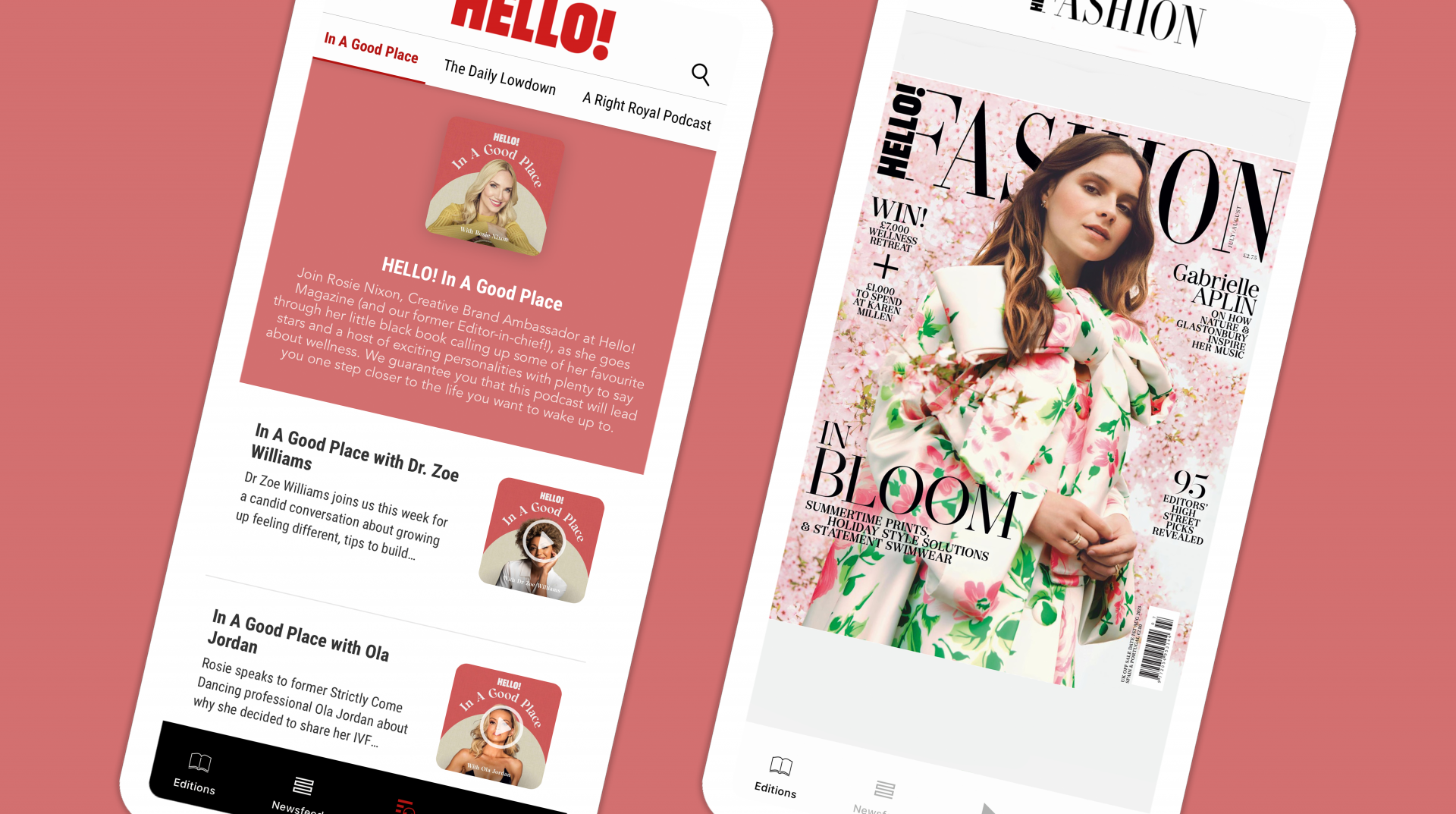 Hello! Magazine and Hello! Fashion mobile apps on Pugpig Bolt