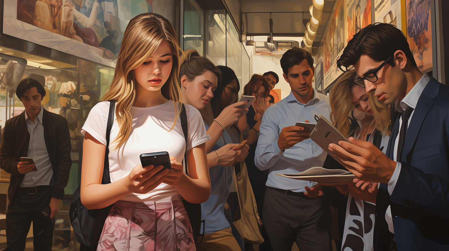 Research shows that many lapsed subscribers never developed a regular habit with their subscriptions. Image of young people read magazines and look at their phones in a shop, image by Midjourney