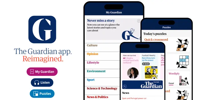 The Guardian's 2025 app redesigned Courtesy of The Guardian