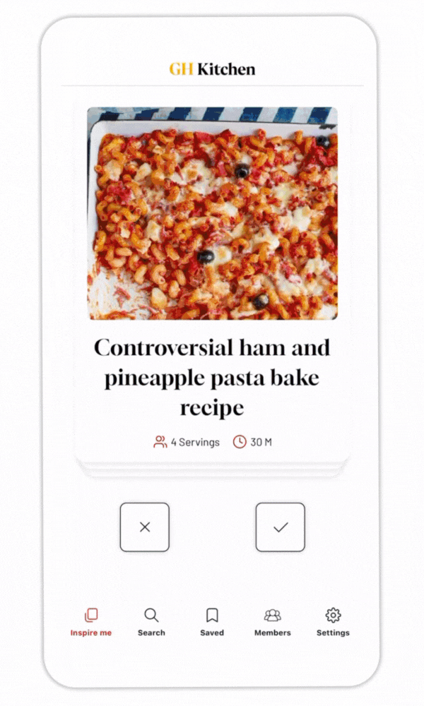 Good Housekeeping Kitchen Inspire Me Swiping Feature