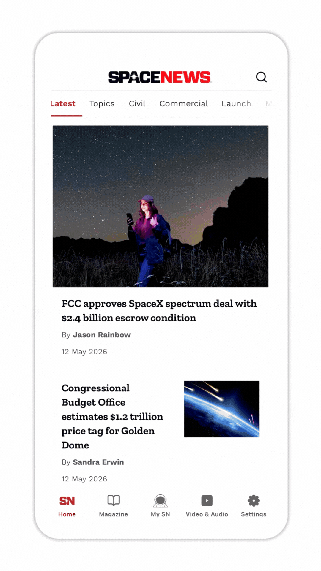 SpaceNews launch